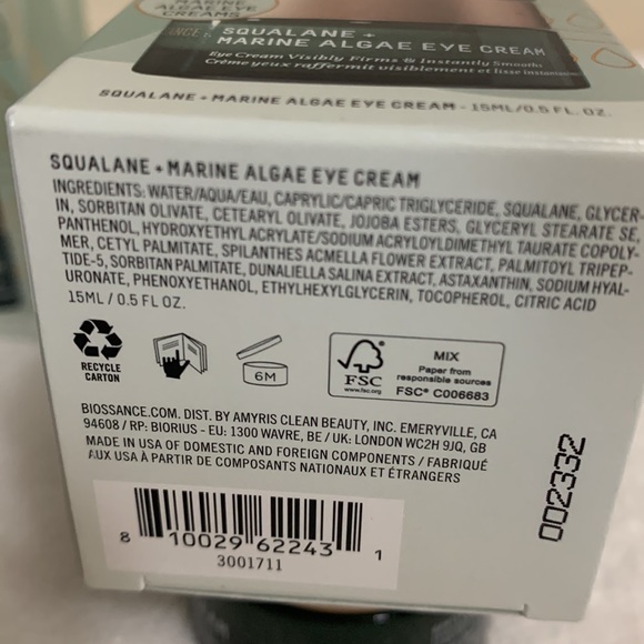 Biossance Skincare Biossance Squalane Marine Algae Eye Cream X 4